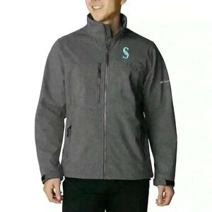 Columbia Mens Ascender Softshell Full Zip Jacket Graphite Seattle Mariners XL